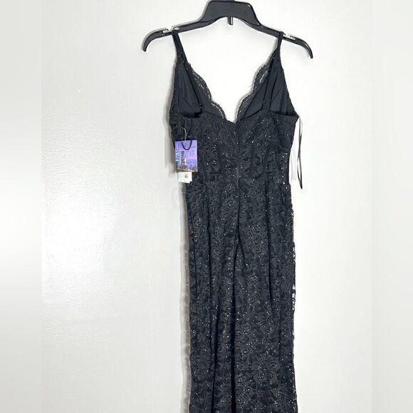 Juniors Morgan & Co. Long Lace Corset Scallop Bodice Sheath Dress size 3 - Picture 8 of 11